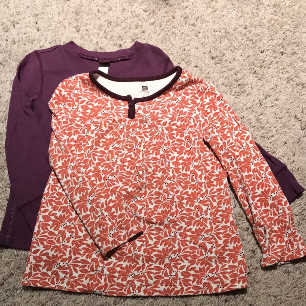 Set of 2 girls Tea long sleeve shirts. Size 5